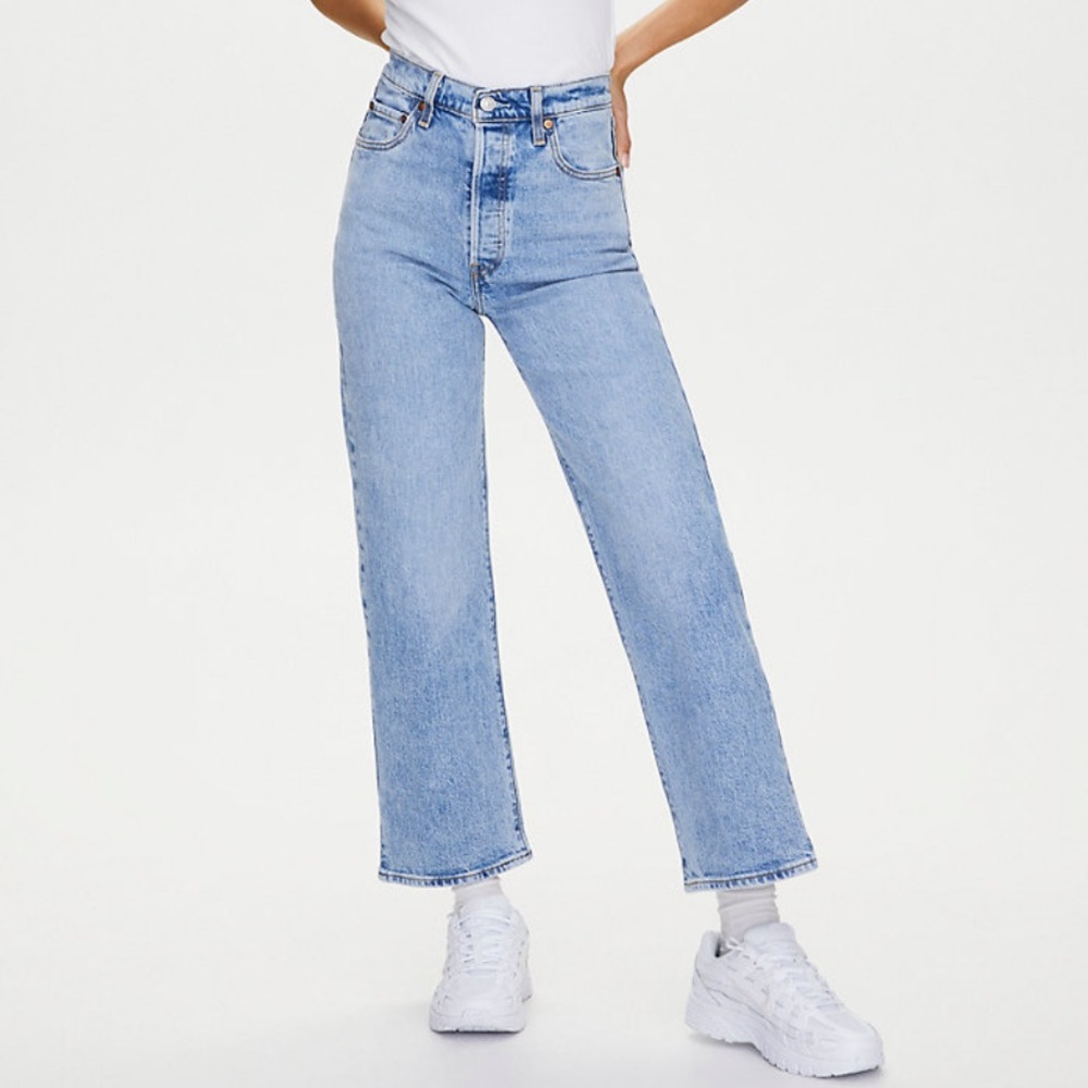 LEVI'S ribcage straight light blue wash